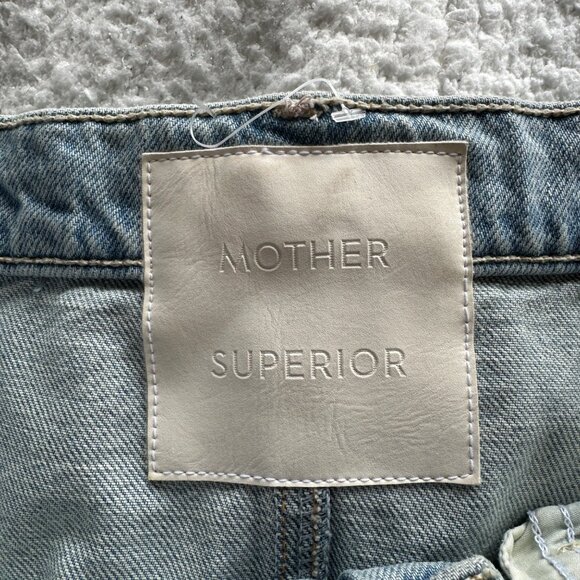 MOTHER Superior The Full Swing Fray Denim Skirt Womens Sz 27 I'm With The Band - Picture 10 of 14